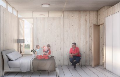 This modular housing concept by Peruvian studio Arana & Suasnabar Architects allows users to convert adjoining terrace space into additional rooms according to their spatial needs and budget