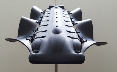 Amphibious Velox robot uses undulating fins to swim and crawl