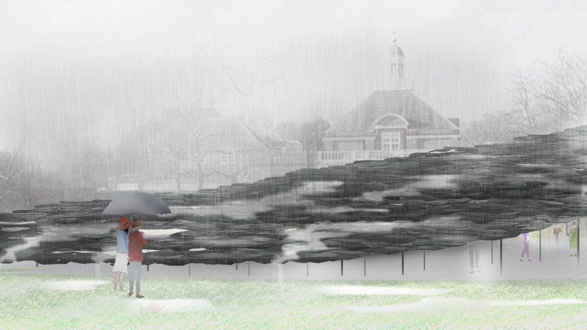 Serpentine Pavilion 2019 interior design render by Junya Ishigami + Associates