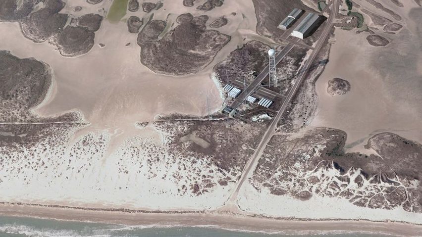 Artist's depiction of SpaceX Texas launch pad