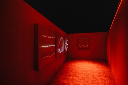 Wave Particle Duplex is an installation by British-Japanese duo Studio Swine and was installed at A/D/O, a design hub founded by MINI in Greenpoint, Brooklyn.