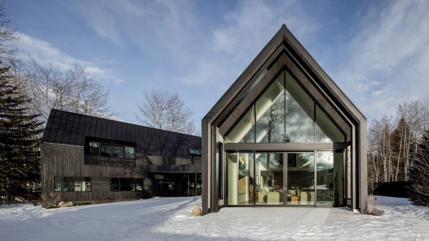 Studio B’s V-Plan House in Aspen comprises black gabled forms