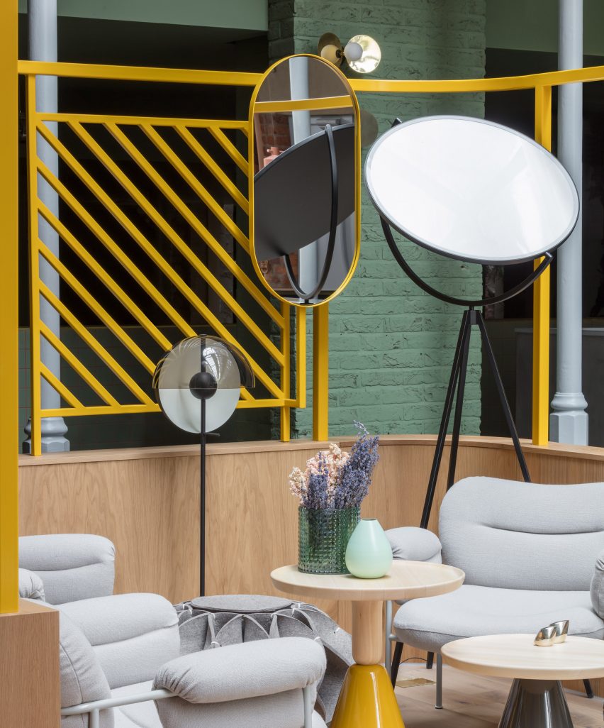 Interiors of Whitworth Locke Manchester hotel, designed by Grzywinski + Pons