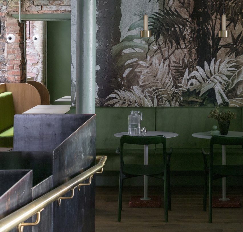 Interiors of Whitworth Locke Manchester hotel, designed by Grzywinski + Pons