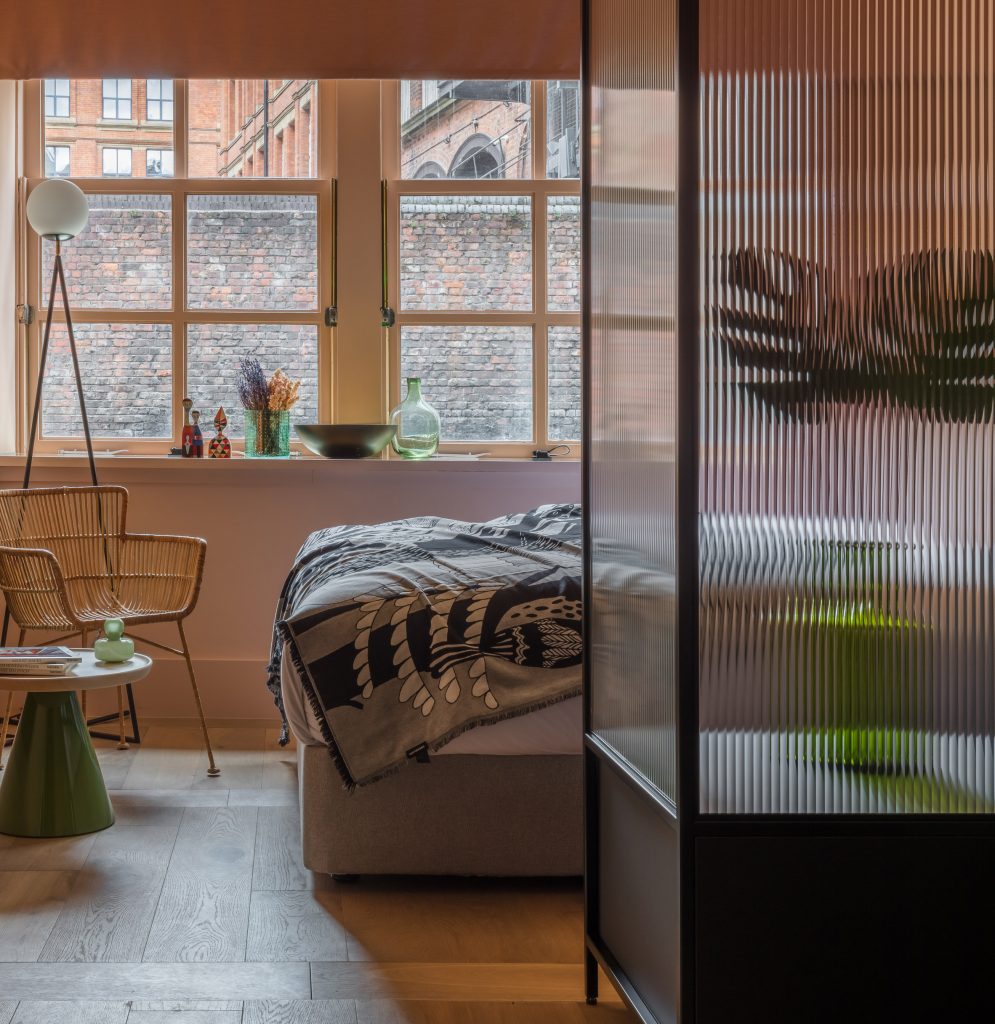 Interiors of Whitworth Locke Manchester hotel, designed by Grzywinski + Pons