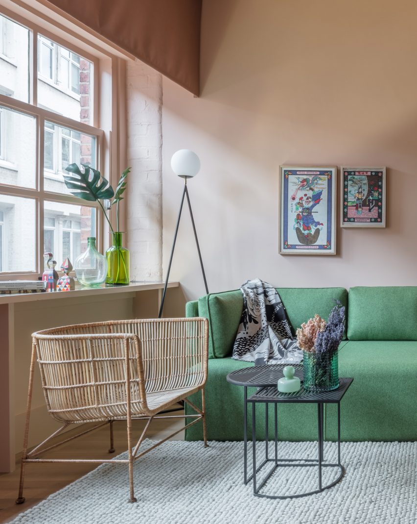 Interiors of Whitworth Locke Manchester hotel, designed by Grzywinski + Pons