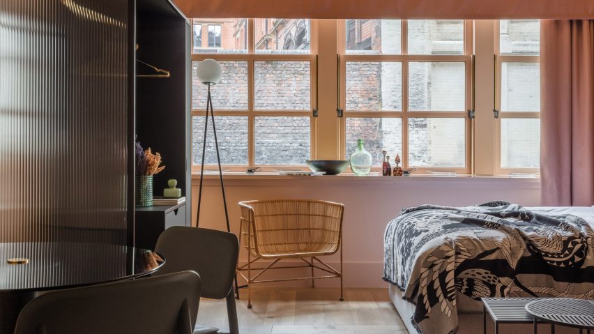 Interiors of Whitworth Locke Manchester hotel, designed by Grzywinski + Pons