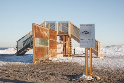 Above the Wall installation by Joshua Carel and Adelle York for Winter Stations Toronto 2019