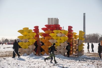 Forrest of Butterflies installation by Luis Enrique Hernandez for Toronto Winter Stations 2019