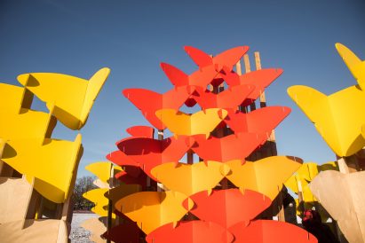 Forrest of Butterflies installation by Luis Enrique Hernandez for Toronto Winter Stations 2019