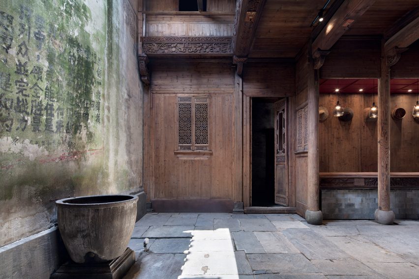 Interiors of Wuyuan Skywells hotel, designed by anySCALE Architecture Design