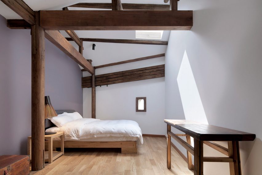 Interiors of Wuyuan Skywells hotel, designed by anySCALE Architecture Design