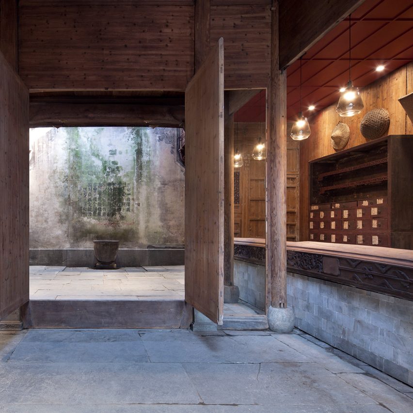 Interiors of Wuyuan Skywells hotel, designed by anySCALE Architecture Design