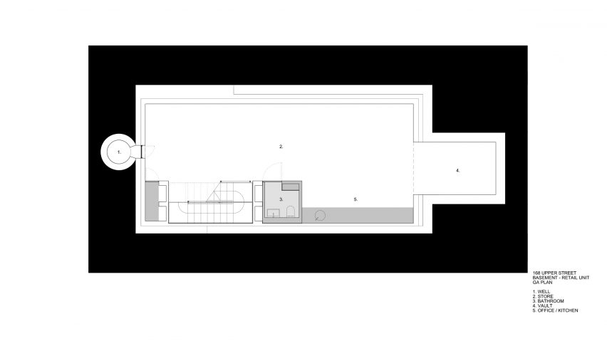 Plans of 168 Upper Street in London by Amin Taha Architects