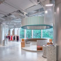 Interiors of Assemble by Réel store in Shanghai, designed by Kokaistudios