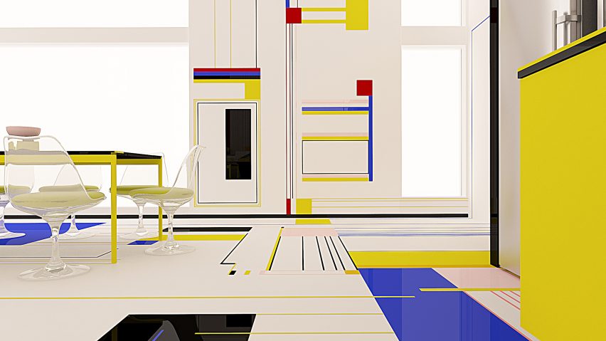 Brani & Desi designs Breakfast With Mondrian apartment