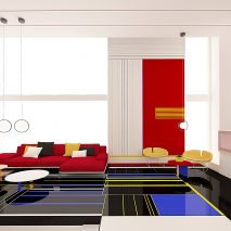 Brani & Desi designs Breakfast With Mondrian apartment
