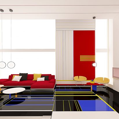 Brani & Desi designs Breakfast With Mondrian apartment
