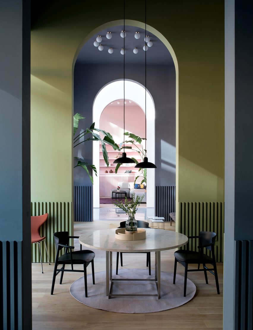 Interiors of Fritz Hansen Gallery Xi'an designed by Jaime Hayon