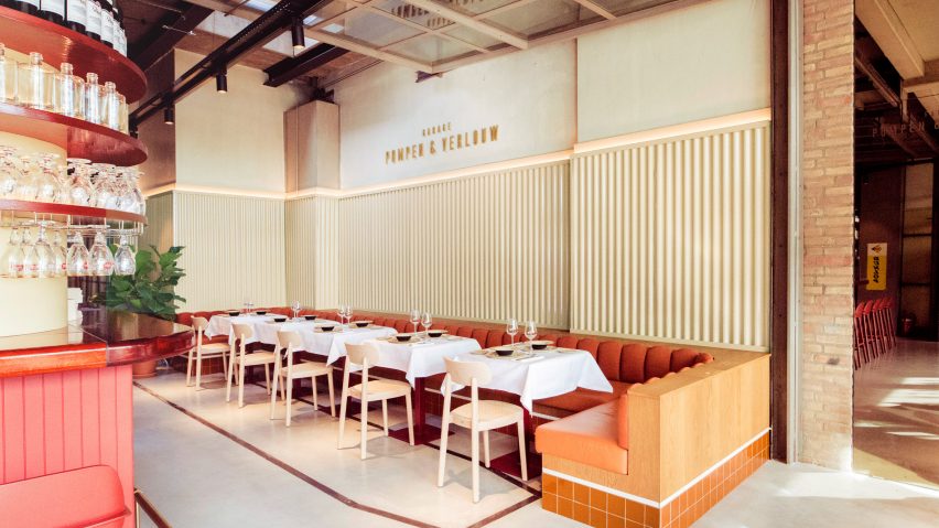 Interiors of Garage Pompen & Verlouw restaurant by Studio 34 South