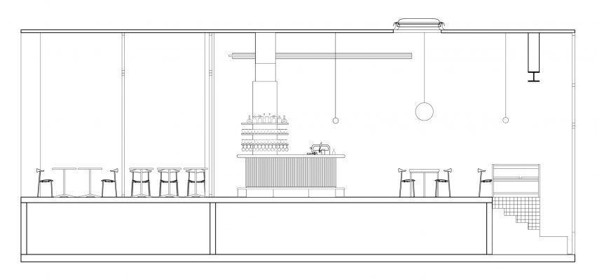 Interiors of Garage Pompen & Verlouw restaurant by Studio 34 South