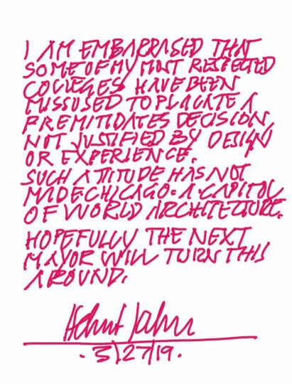 Helmut Jahn note on Chicago O'Hare airport news
