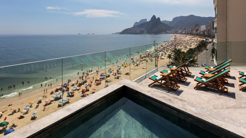 View from the roof terrace at Hotel Arpoador in Rio de Janeiro