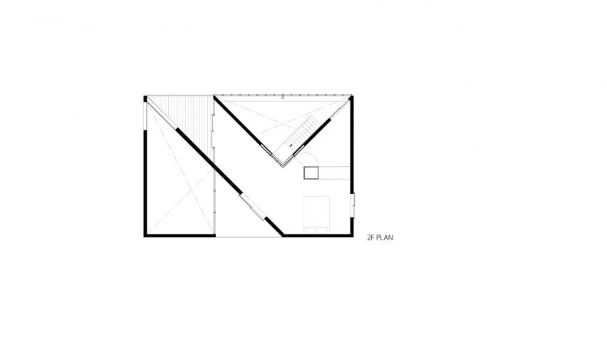 Second floor plan of House in Sonobe by Tato Architects