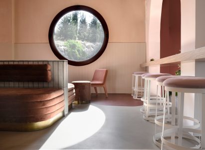 Interiors of Lofos cocktail bar designed by Ark4Lab of Architecture