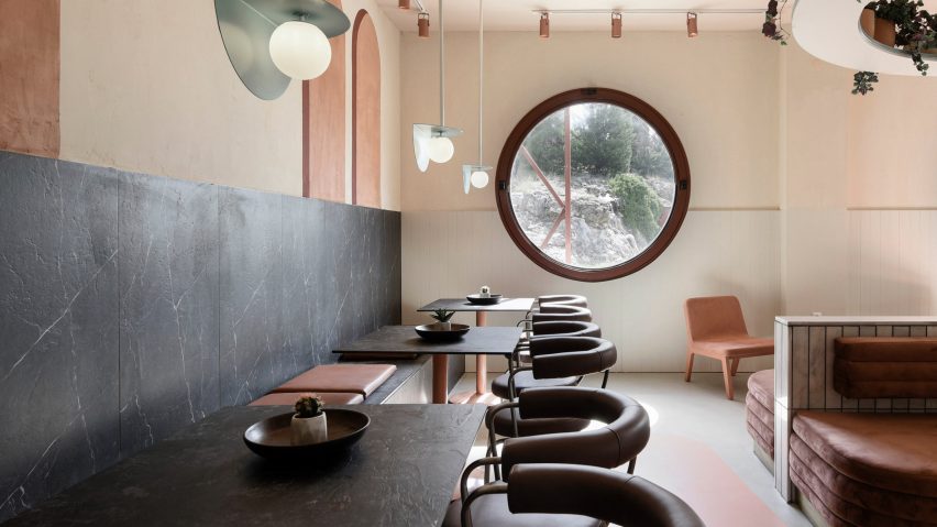 Interiors of Lofos cocktail bar designed by Ark4Lab of Architecture