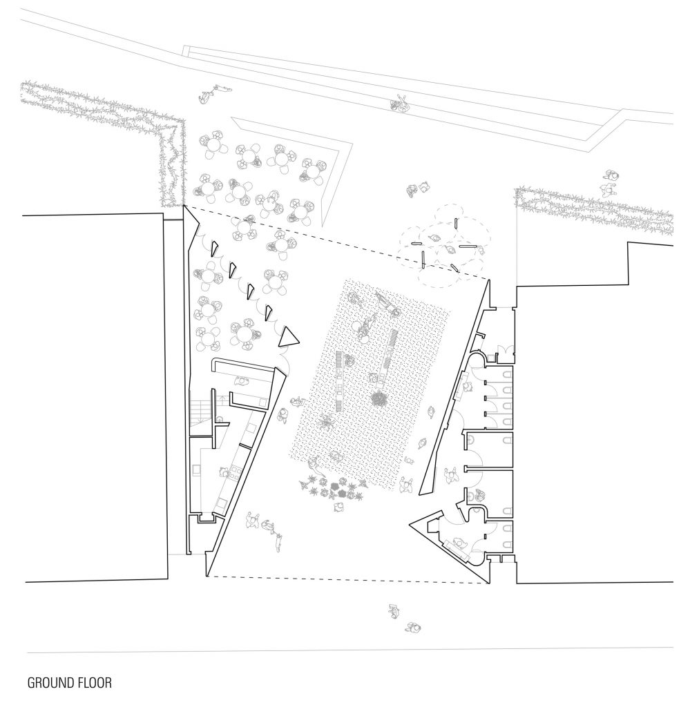 Ground floor plan of Maitland Riverlink by CHROFI and McGregor Coxall