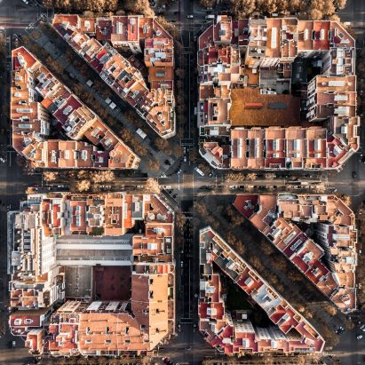 Hungarian photographer Márton Mogyorósy used a drone to capture aerial shots of Barcelona, including Rocardo Bofill's Walden 7