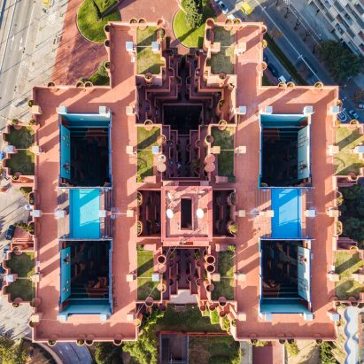 Hungarian photographer Márton Mogyorósy used a drone to capture aerial shots of Barcelona, including Rocardo Bofill's Walden 7