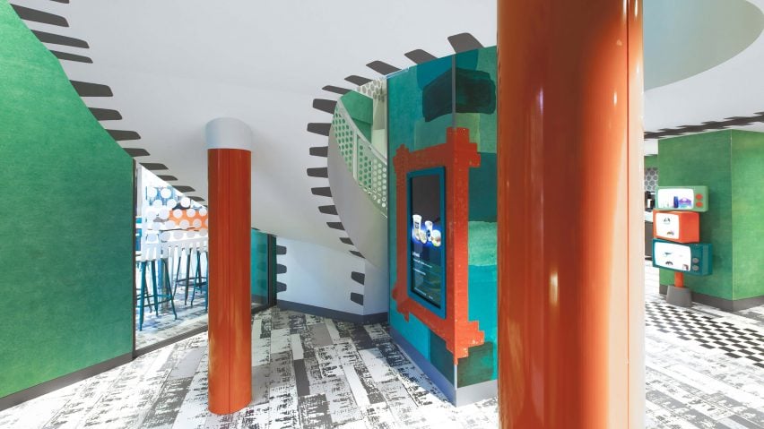 Interiors of McDonald's Austerlitz designed by Paola Navone