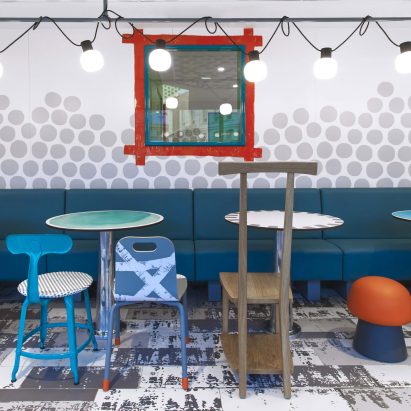 Interiors of McDonald's Austerlitz designed by Paola Navone