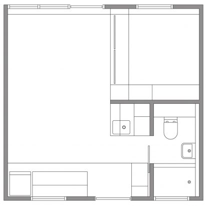 Micro apartment and micro home floor plans