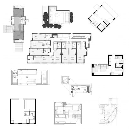 Micro apartment and micro home floor plans