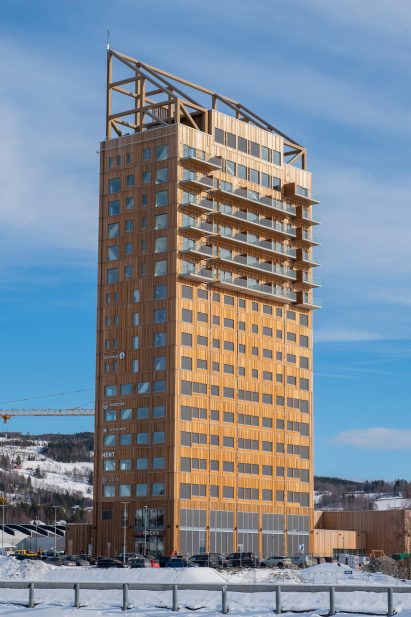 World's tallest timber building: Mjøstårnet by Voll Arkitekter in Brumunddal, Norway