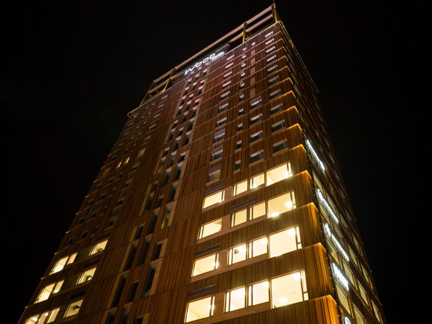 Mjøstårnet by Voll Arkitekter in Brumunddal, Norway, has been verified as the world's tallest timber building by the Council on Tall Buildings and Urban Habitat.