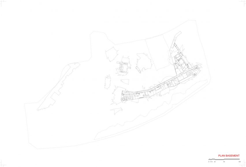Basement plan of National Museum of Qatar in Doha by Ateliers Jean Nouvel