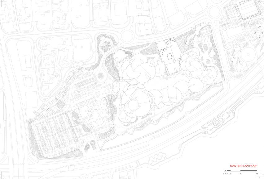 Roof plan of National Museum of Qatar in Doha by Ateliers Jean Nouvel