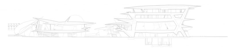 Section of National Museum of Qatar in Doha by Ateliers Jean Nouvel