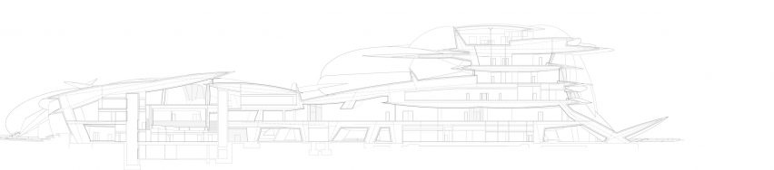 Section of National Museum of Qatar in Doha by Ateliers Jean Nouvel
