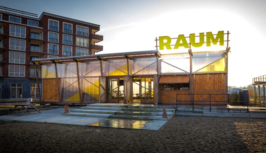 RAUM temporary restaurant pavilion by Overtreders W in Utrecht