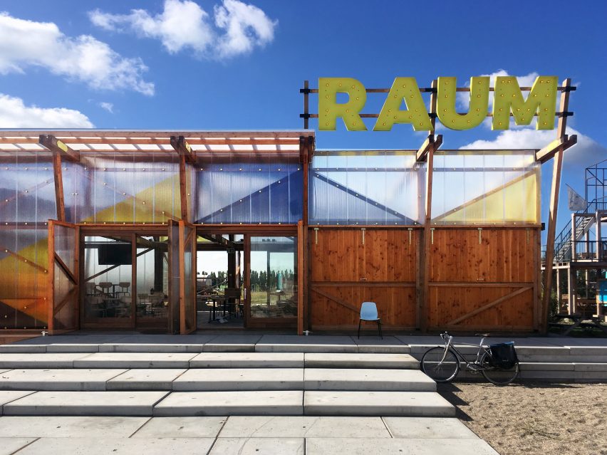 RAUM temporary restaurant pavilion by Overtreders W in Utrecht