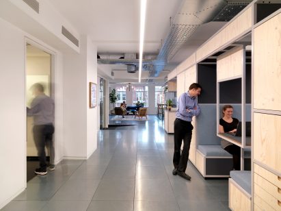 Interiors of Pocket Living office, designed by Threefold Architects