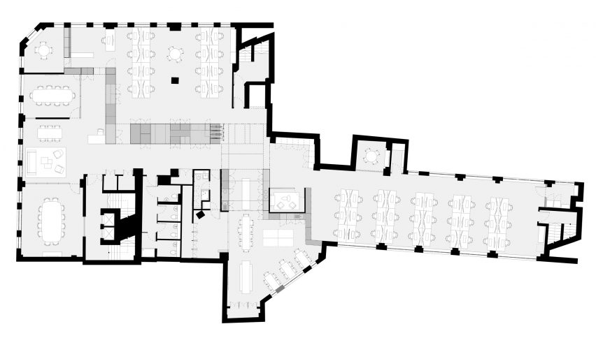 Interiors of Pocket Living office, designed by Threefold Architects