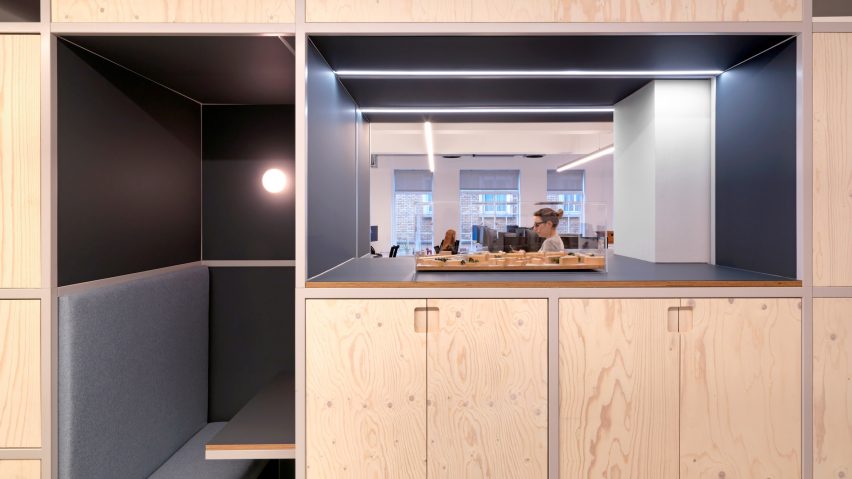 Interiors of Pocket Living office, designed by Threefold Architects