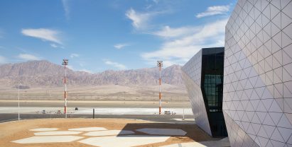 Ramon Airport by Amir Mann-Ami Shinar Architects and Moshe Zur Architects in Negev desert, Israel