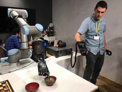 Robot hand with sense of touch by Shadow Robot Company, SynTouch and HaptX.